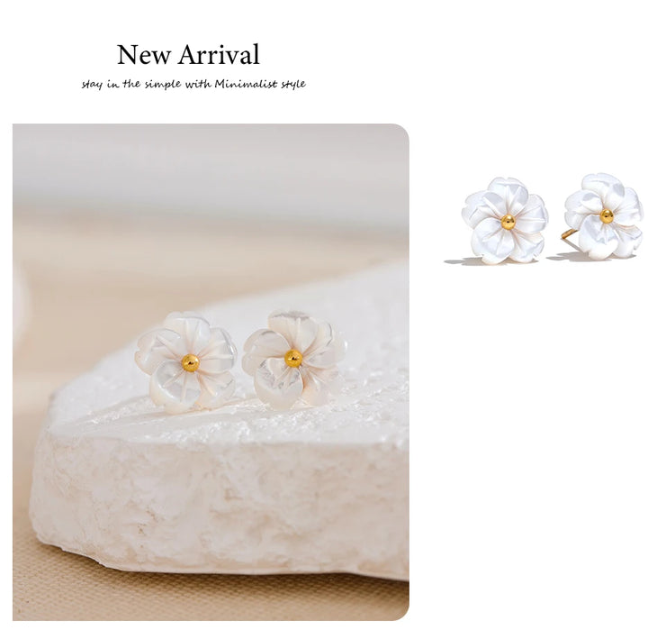 Shell Flower Stud Earrings