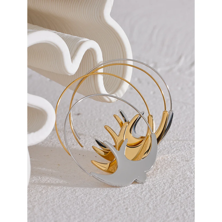 Swallow Bird Thin Hoop Earrings