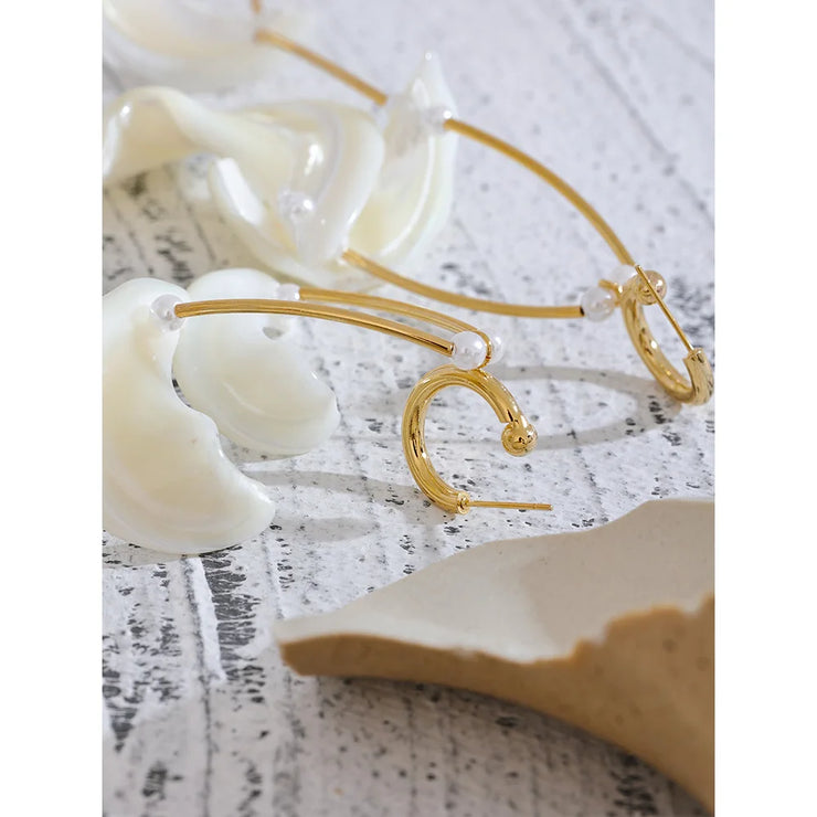 14K Gold Shell Dangle Earrings