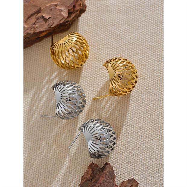 Geometric Hollow Round Earrings