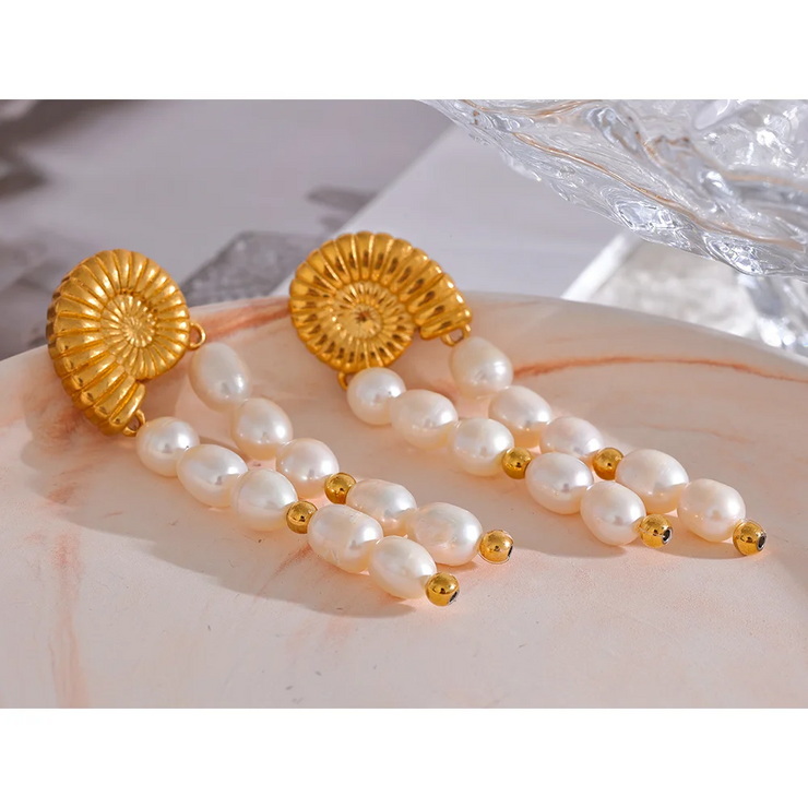 Pearl Tassel Drop Earrings