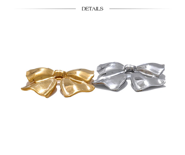 Stainless Steel Bow Knot Brooch