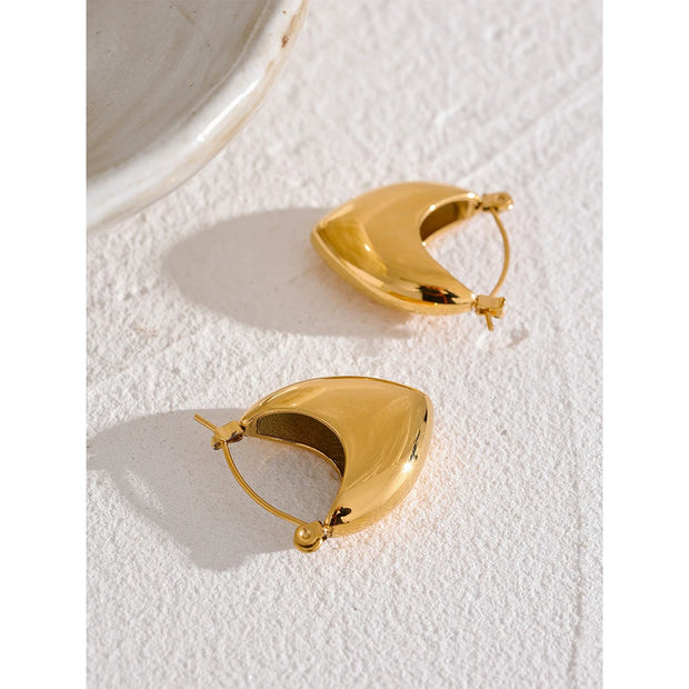 Golden Minimalist Statement Earrings