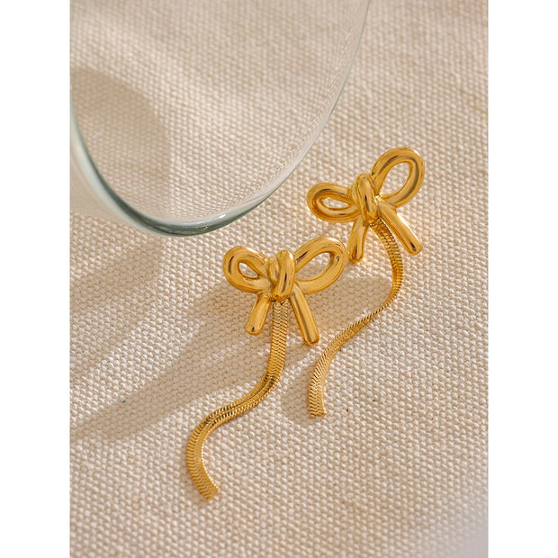 Bow Knot Tassel Earrings