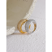 Luxury Cubic Zirconia Pave Fashion Ring