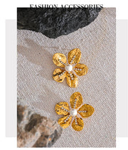 Gold Flower Stud Earrings