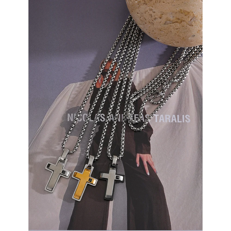 3D Cross Pendant Necklace