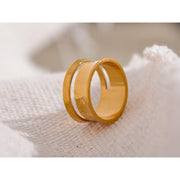 Two Wearing Way Geometric Hollow Ring