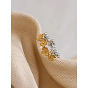 Gold Silver Color Flower Ring