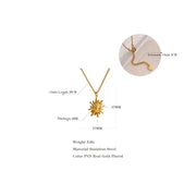 Golden Sun Pendant Necklace