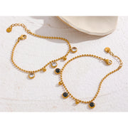 Shiny CZ Chain Necklace Bracelet Set