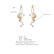 14K Gold Shell Dangle Earrings