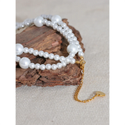 Layered Imitation Pearl Bib Necklace