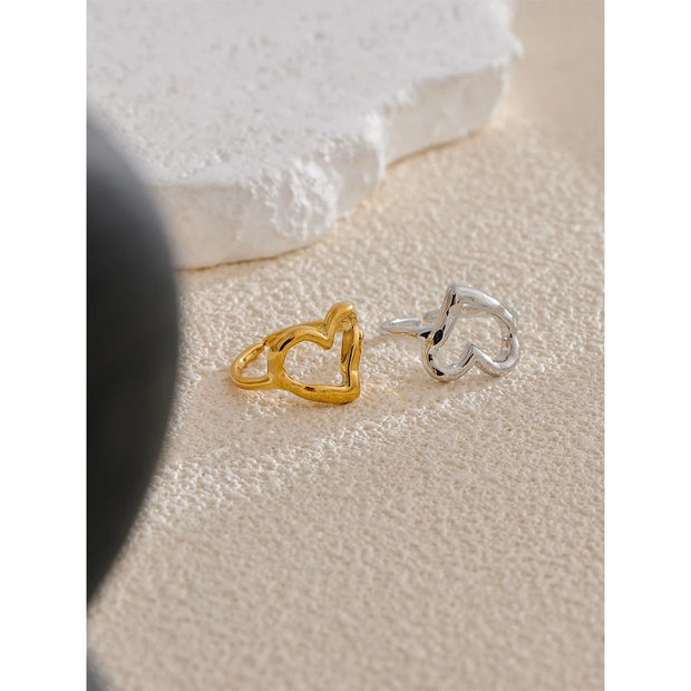 Heart Love Hollow Adjustable Ring