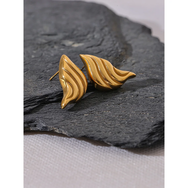 Geometric Stripe Statement Stud Earrings