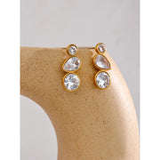 Shiny Zirconia Studded Earrings