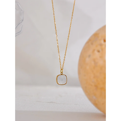 Square Shell Pendant Necklace