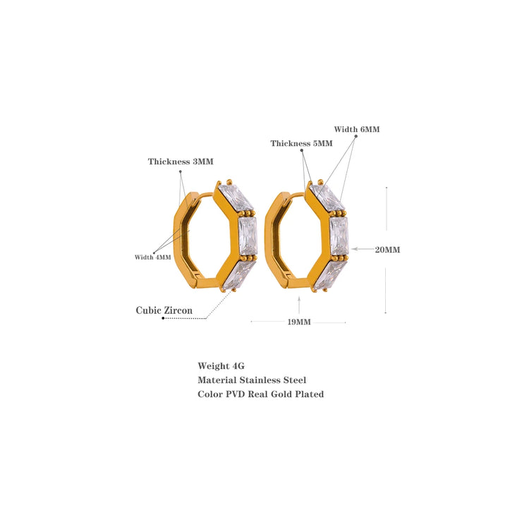 Elegant Zircon Hoop Earrings