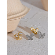 Zirconia Butterfly Stud Earrings