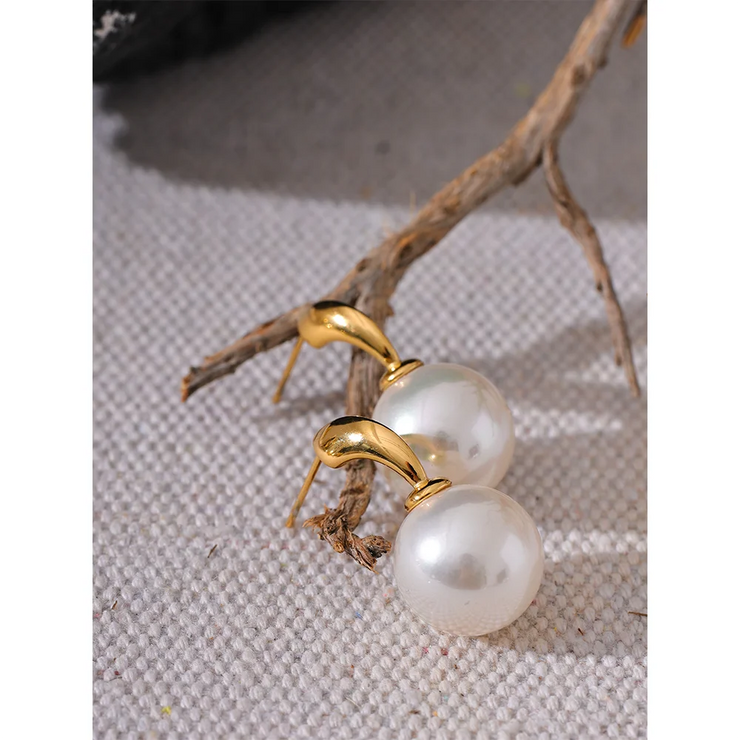 Imitation Pearls Geometric Earrings