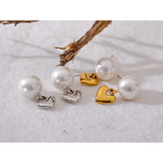 Pearl Heart Drop Earrings