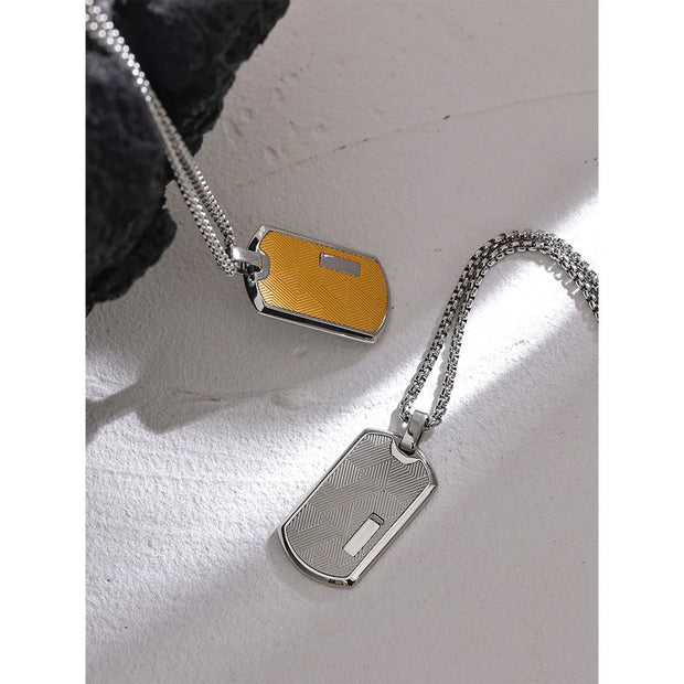 Men's Square Pendant Necklace