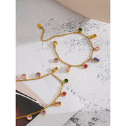 Colorful CZ Necklace Bracelet Set