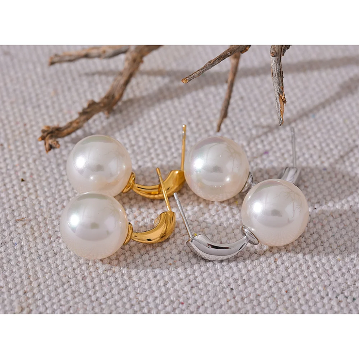 Imitation Pearls Geometric Earrings