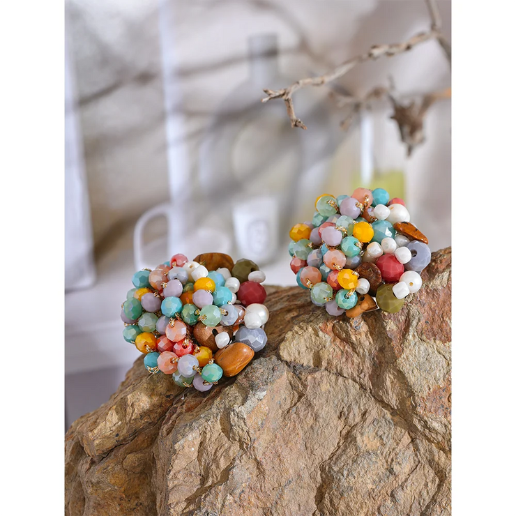 Boho Crystal Stone Stud Earrings