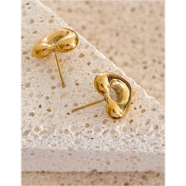 Heart Hollow Stud Earrings