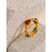 Natural Stone Agate Cast Vintage Ring