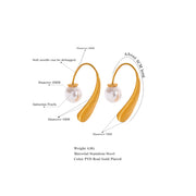 Gold Minimalist Pearl Hoops