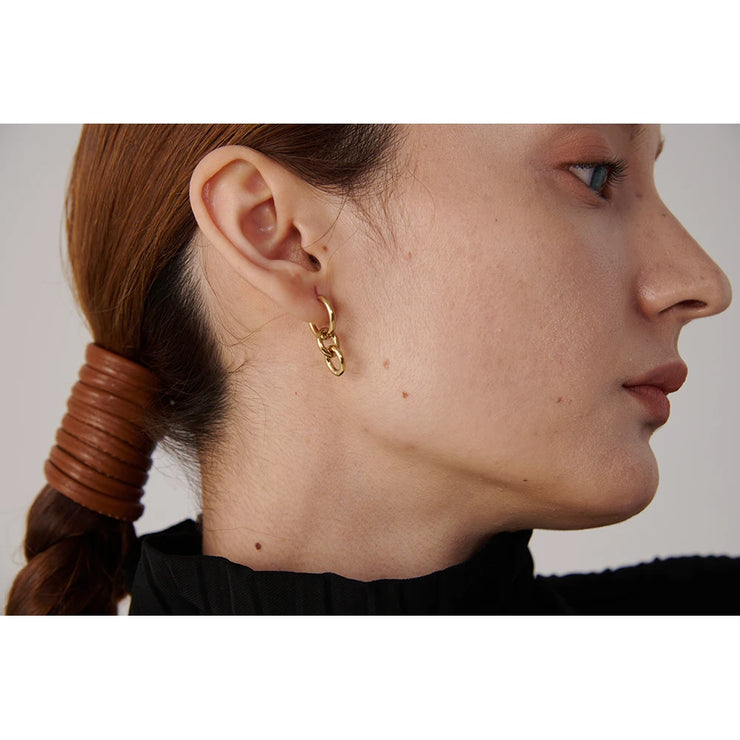 Golden Round Huggie Earrings