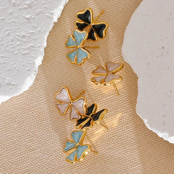 Enamel Bow Knot Studs