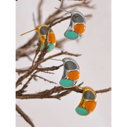 Colorful Enamel Fat Stud Earrings