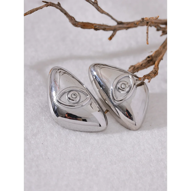 Eye Triangle Stud Earrings