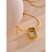 Shell Square Pendant Necklace