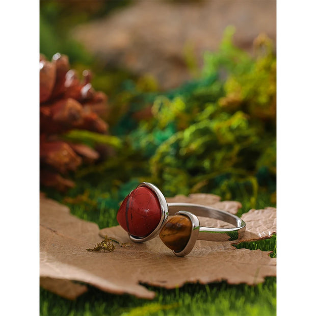 Vintage Natural Stone Geometric Ring