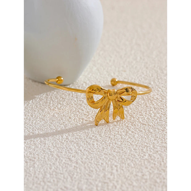 Golden Bow Knot Cuff Bracelet