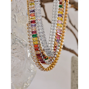 Colorful CZ Chain Necklace